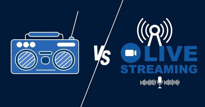 graphic comparing local radio advertising and digital radio advertising